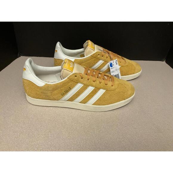 New! Mens Adidas Gazelle Yellow/White Athletic Shoes. IF9654. Size 10.5. Nice! - Picture 1 of 8
